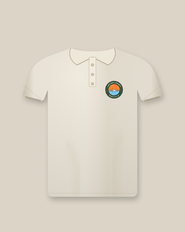 Lost Ball Society Polo, Bone, embroidered crest