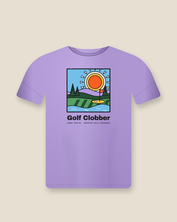 Sunday Service Tee, Lilac, front print